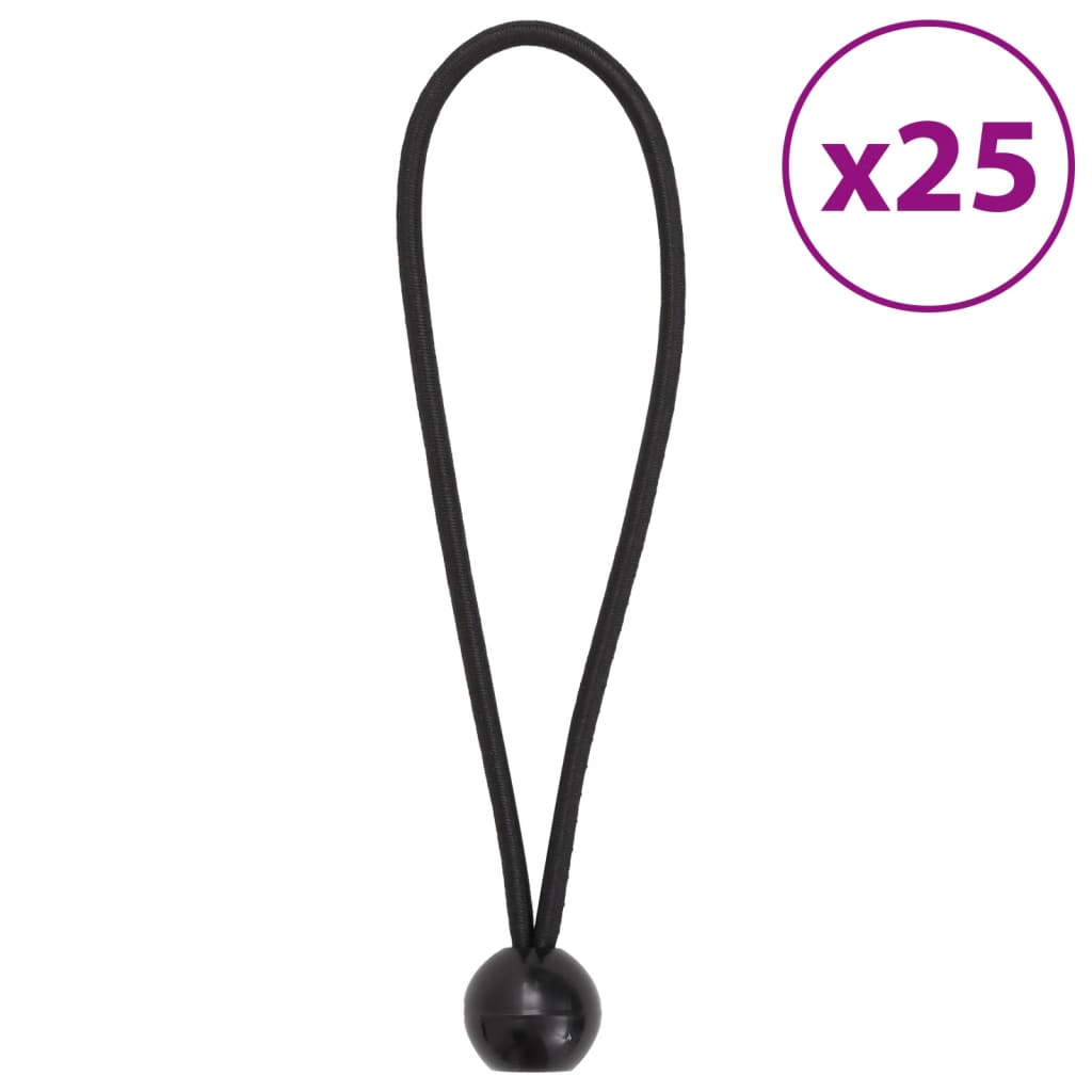 Vidaxl spændelastikker med kugler 25 stk 21x0,5 cm