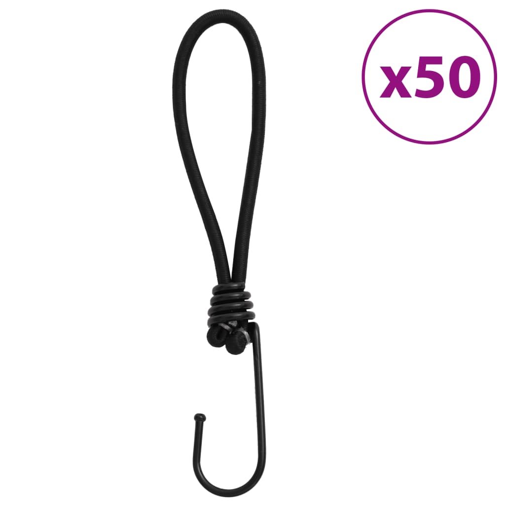 Vidaxl spændelastik med kroge 50 stk 17 cm