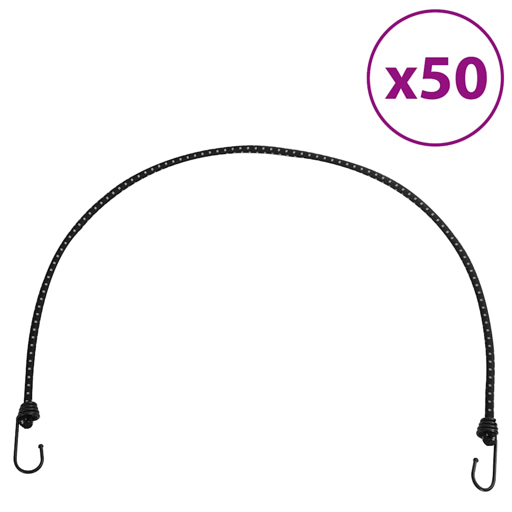 Vidaxl spændelastikker med refleksstriber og kroge 50 stk 100 cm