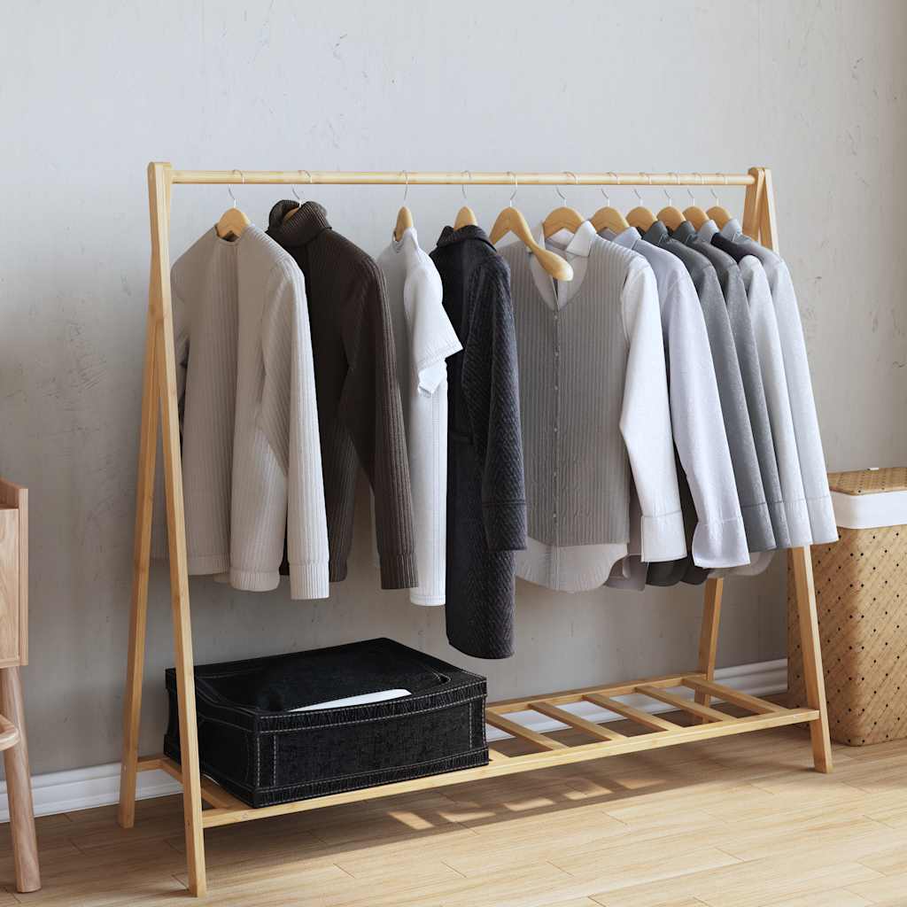 Vidaxx tøjstativ med hylder 106x34x102 cm bambus