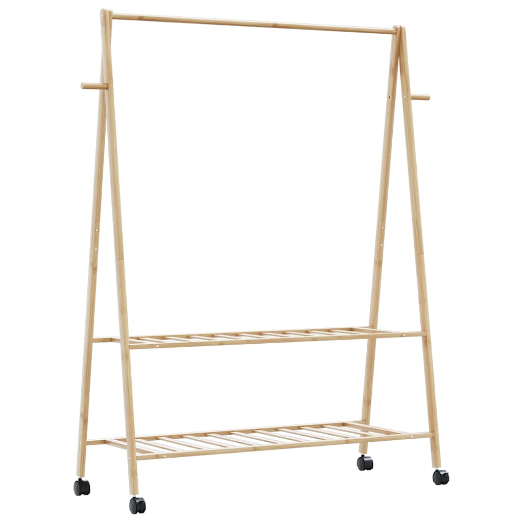 Vidaxx tøjstativ med hylder og hjul 132x45,5x155,5 cm bambus