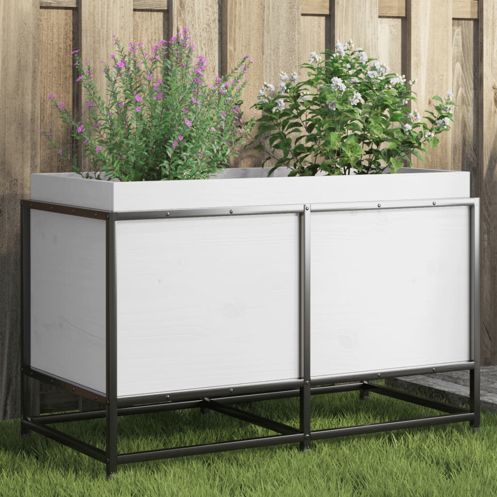 Vidaxx plantekasse 80x40x50 cm massiv fyrretræ hvid