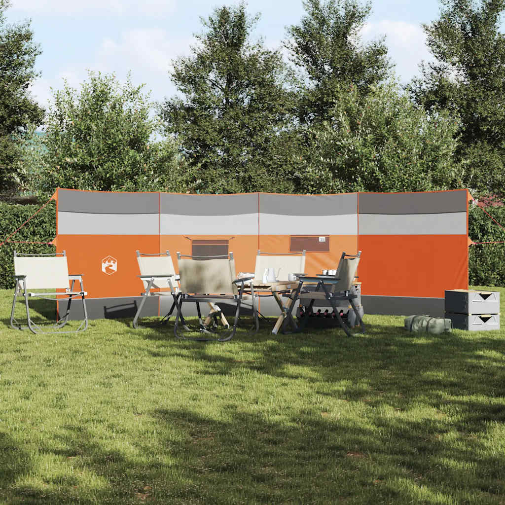 VidaXL forrude camping vandtæt 510x153 cm grå og orange