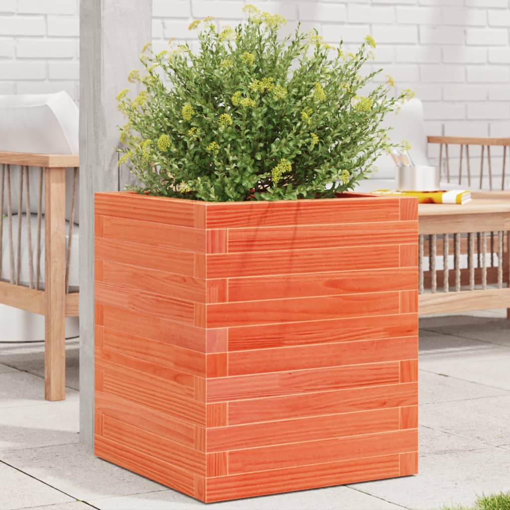 Vidaxx plantekasse 40x40x46 cm massiv fyrretræ, vask brun