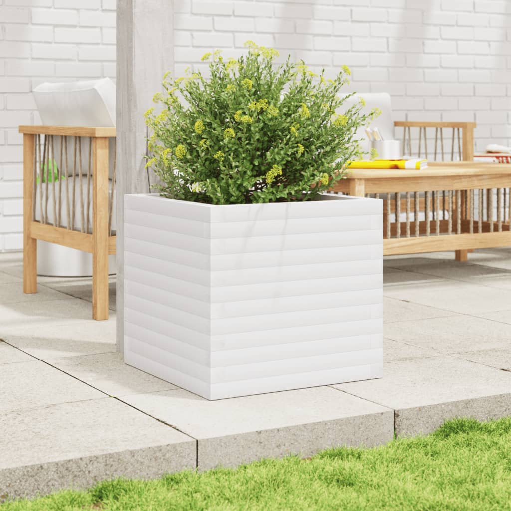Vidaxx plantekasse 50x50x46 cm massiv fyrretræ hvid