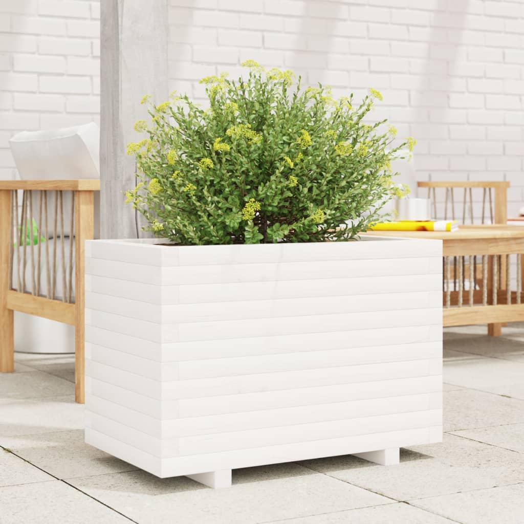 Vidaxx plantekasse 70x40x49,5 cm massiv fyrretræ hvid