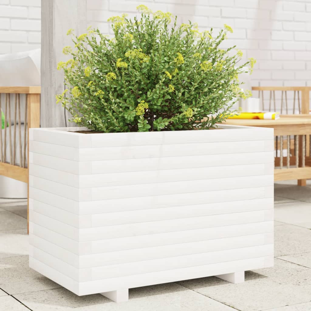 Vidaxx plantekasse 70x40x49,5 cm massiv fyrretræ hvid