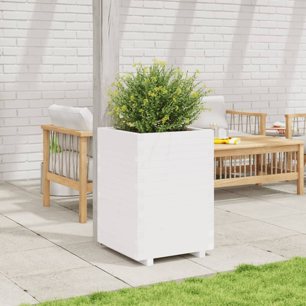 Vidaxx plantekasse 50x50x72,5 cm massiv fyrretræ hvid