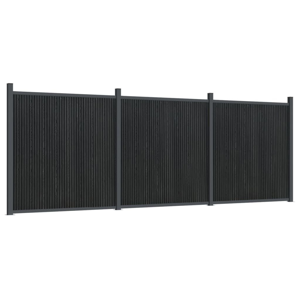 VidaXL Hegnspanel 526x186 cm HKC grå