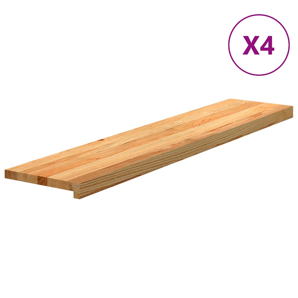 Vidaxx trappetrin 4 stk 120x30x2 cm massiv eg lysebrun