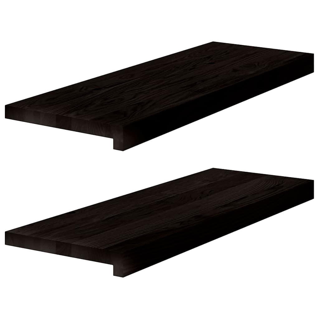 Vidaxx trappetrin 2 stk 70x30x2 cm massiv eg mørkebrun