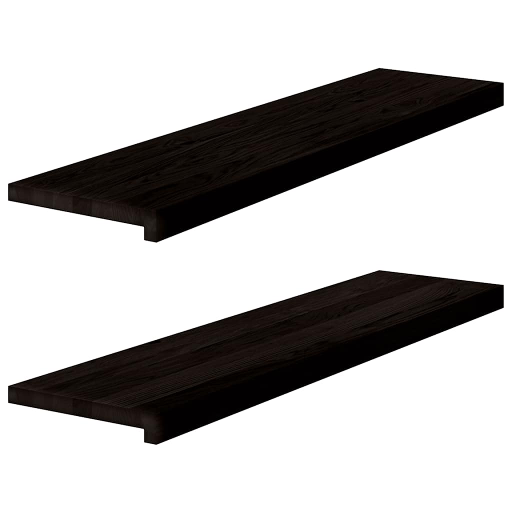 Vidaxx trappetrin 2 stk 100x30x2 cm massiv eg mørkebrun
