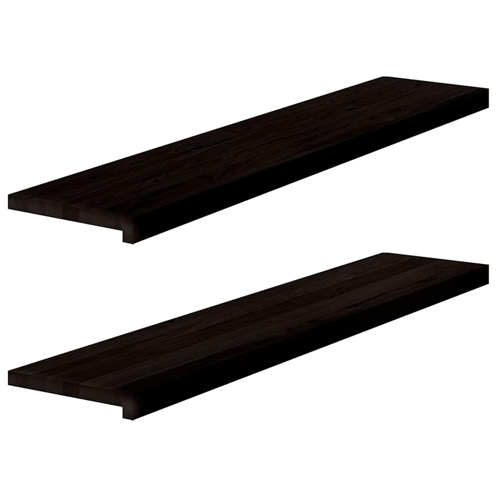Vidaxx trappetrin 2 stk 120x30x2 cm massiv eg mørkebrun