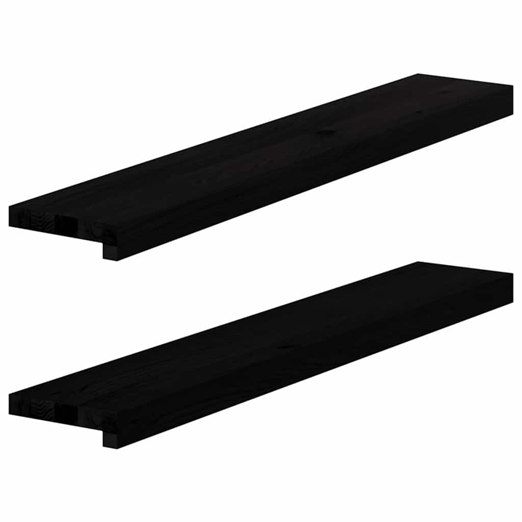 Vidaxx vindueskarme 2 stk 90x15x2 cm massiv eg mørkebrun