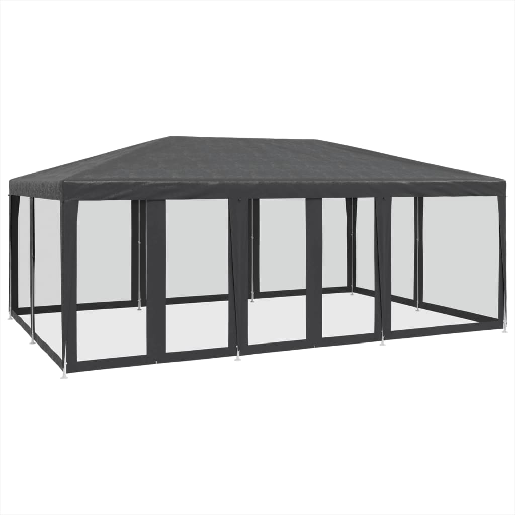 VidaXL partytelt med 10 mesh sidevægge 6x4 m HDPE antracit