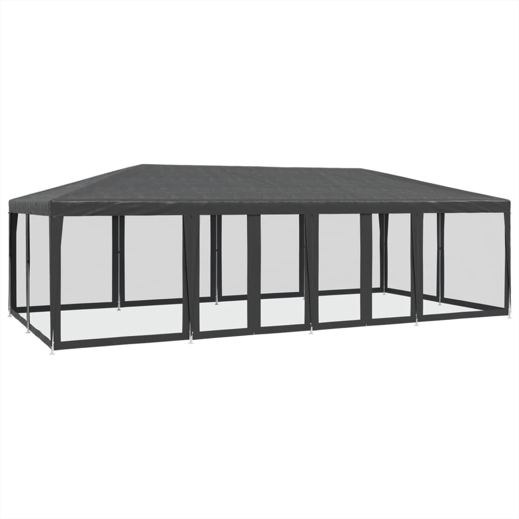 VidaXL partytelt med 12 mesh sidevægge 8x4 m HDPE antracit