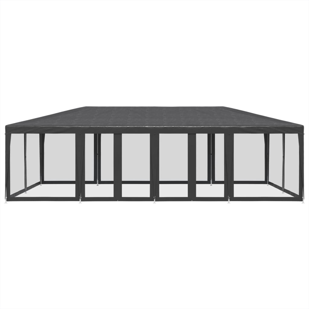 VidaXL partytelt med 12 mesh sidevægge 8x4 m HDPE antracit
