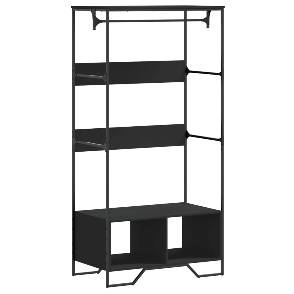 VidaXL garderobe 90x50x180 cm færdig træ sort