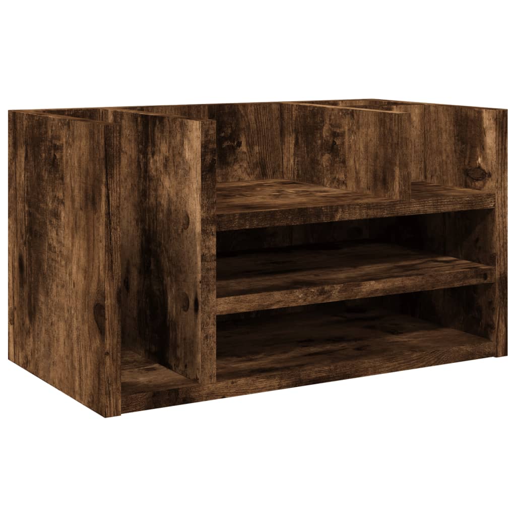 VidaXL skrivebordsorganisator 44,5x24x25 cm forarbejdet træ, røget eg farve
