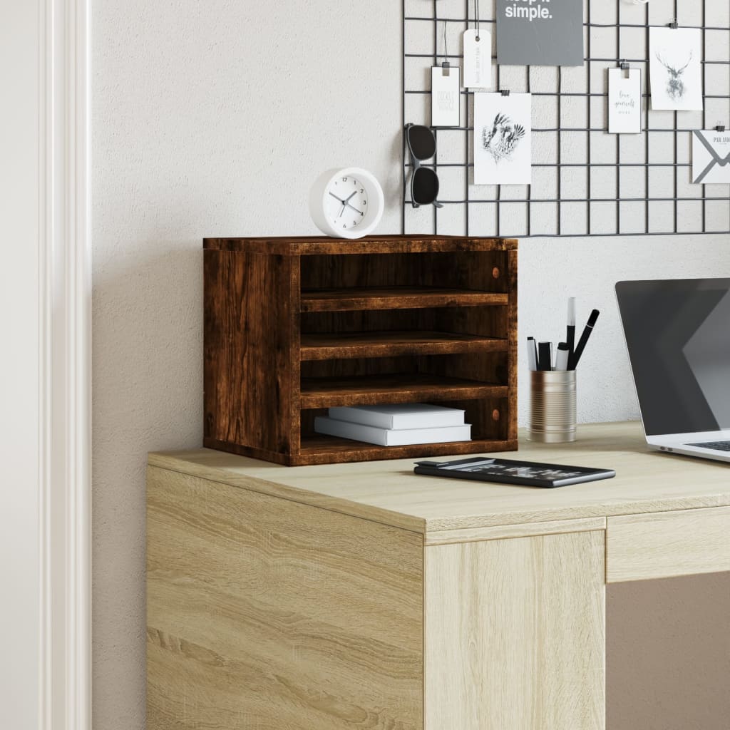 Vidaxx skrivebordsarrangør 36x26x29,5 cm forarbejdet træ, røget eg farve