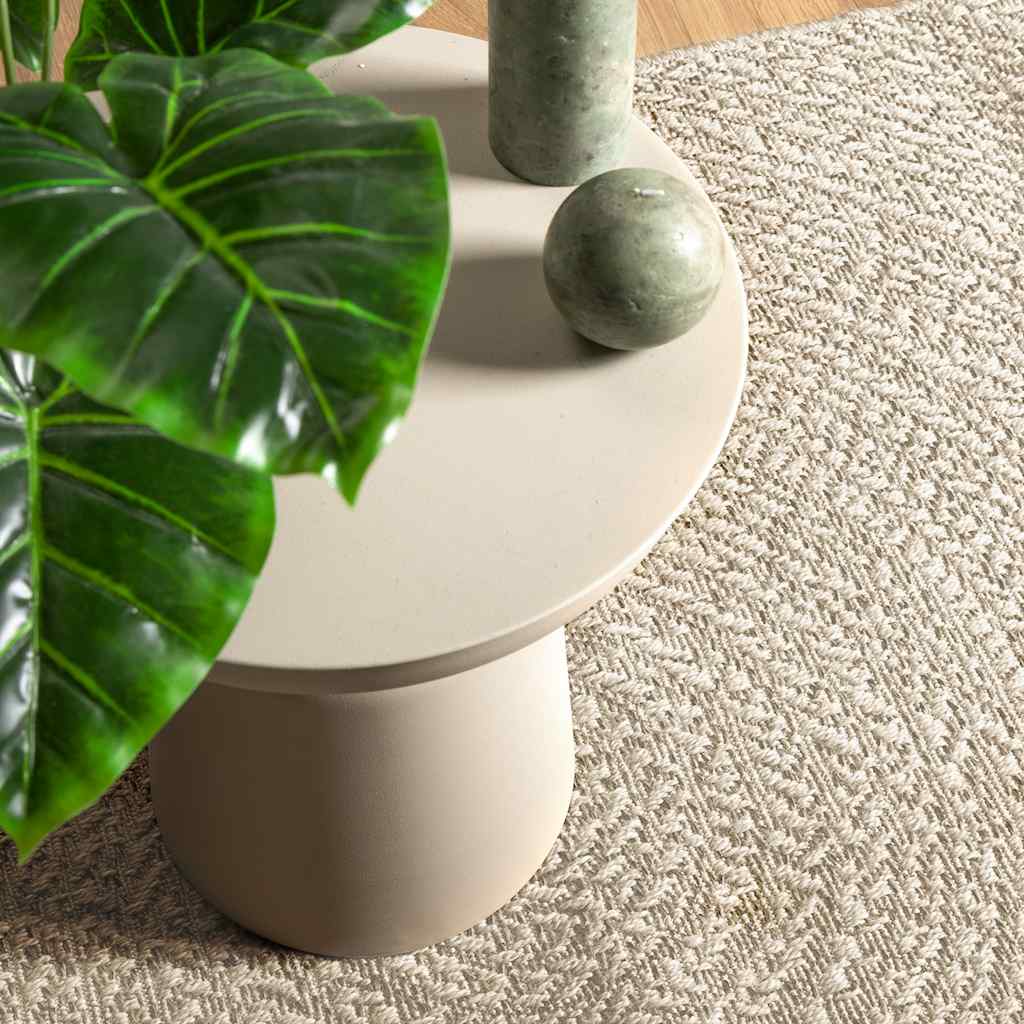 VidaXL tæppe zizur creme indendørs og udendørs 240x240 cm jute look