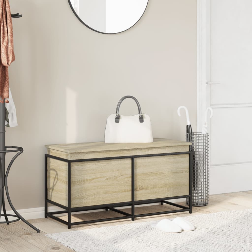 Vidaxx opbevaringsboks med låg 100x40x51,5 cm konstrueret træ sonoma eg