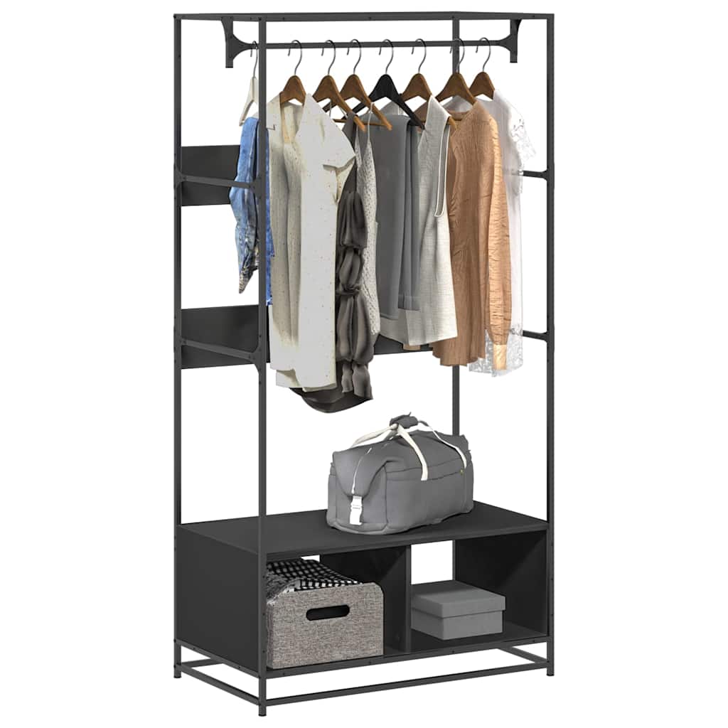VidaXL garderobe 90x50x180 cm færdig træ sort