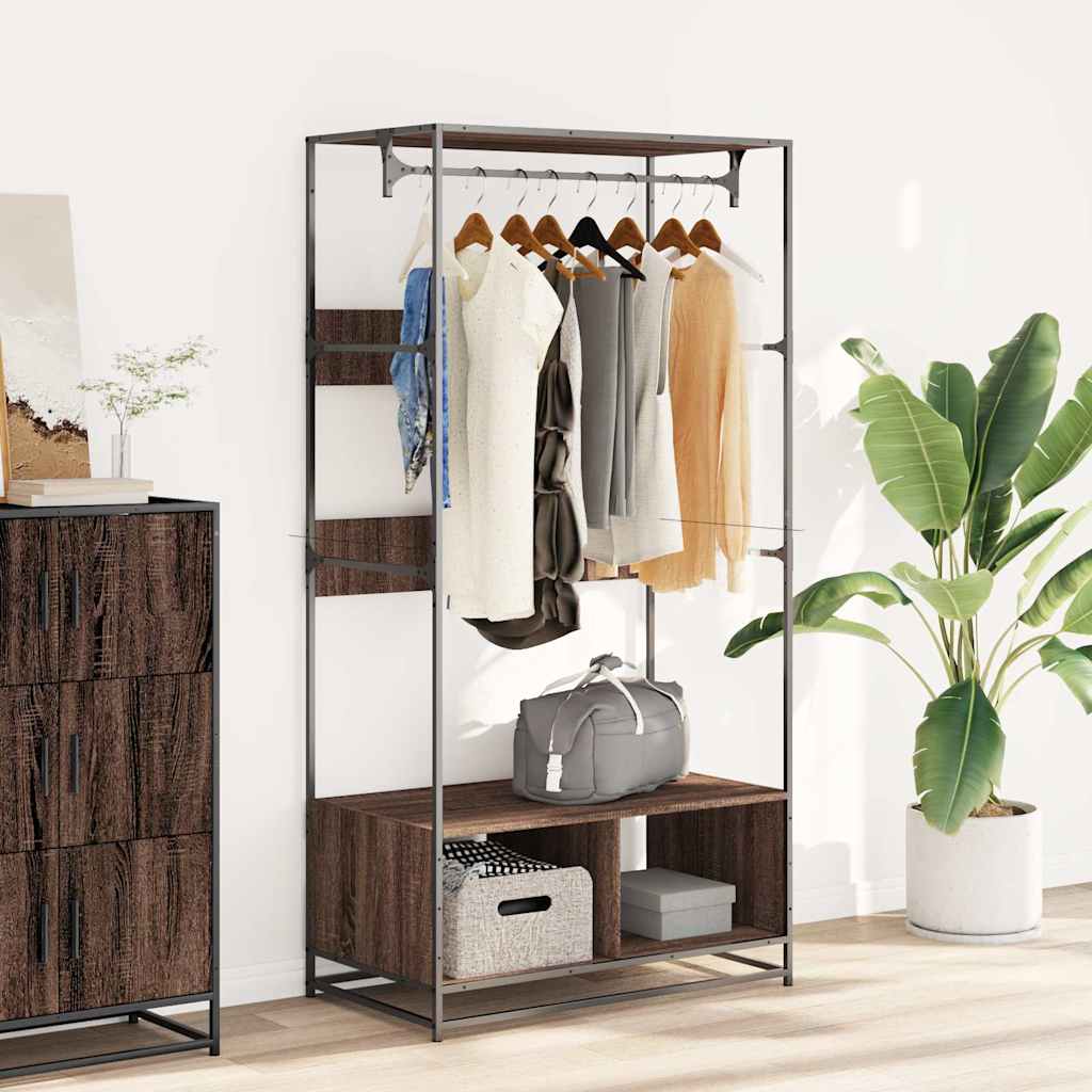 Vidaxx garderobe 90x50x180 cm færdig træbrun eg