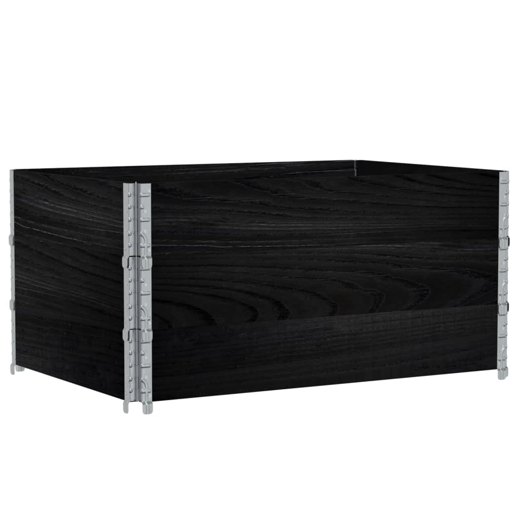 VidaXL Palletoprammer 3 stk 120x80 cm massiv fyrretræ sort