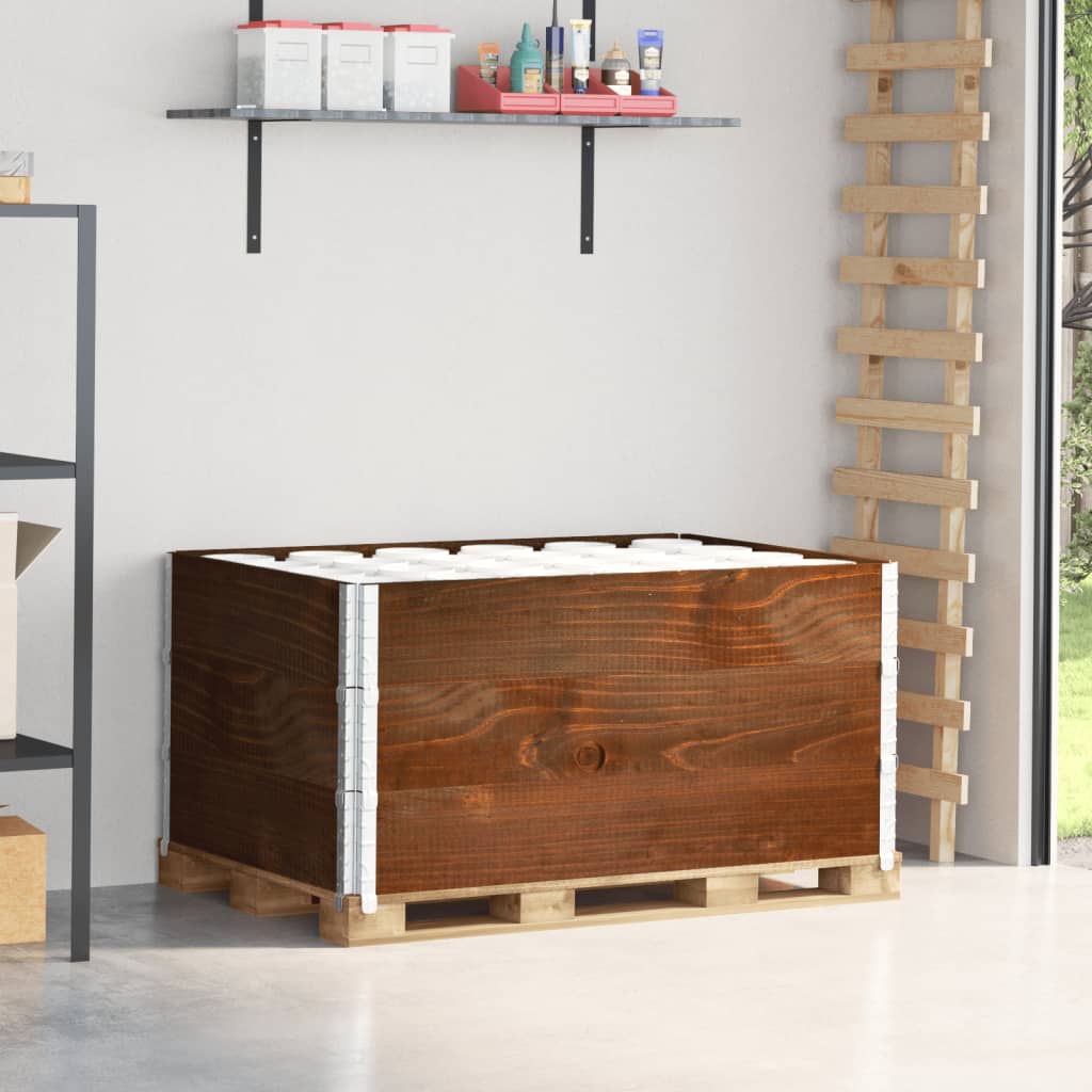 VidaXL Palletoprammer 3 stk 120x80 cm massiv fyrretræ brun