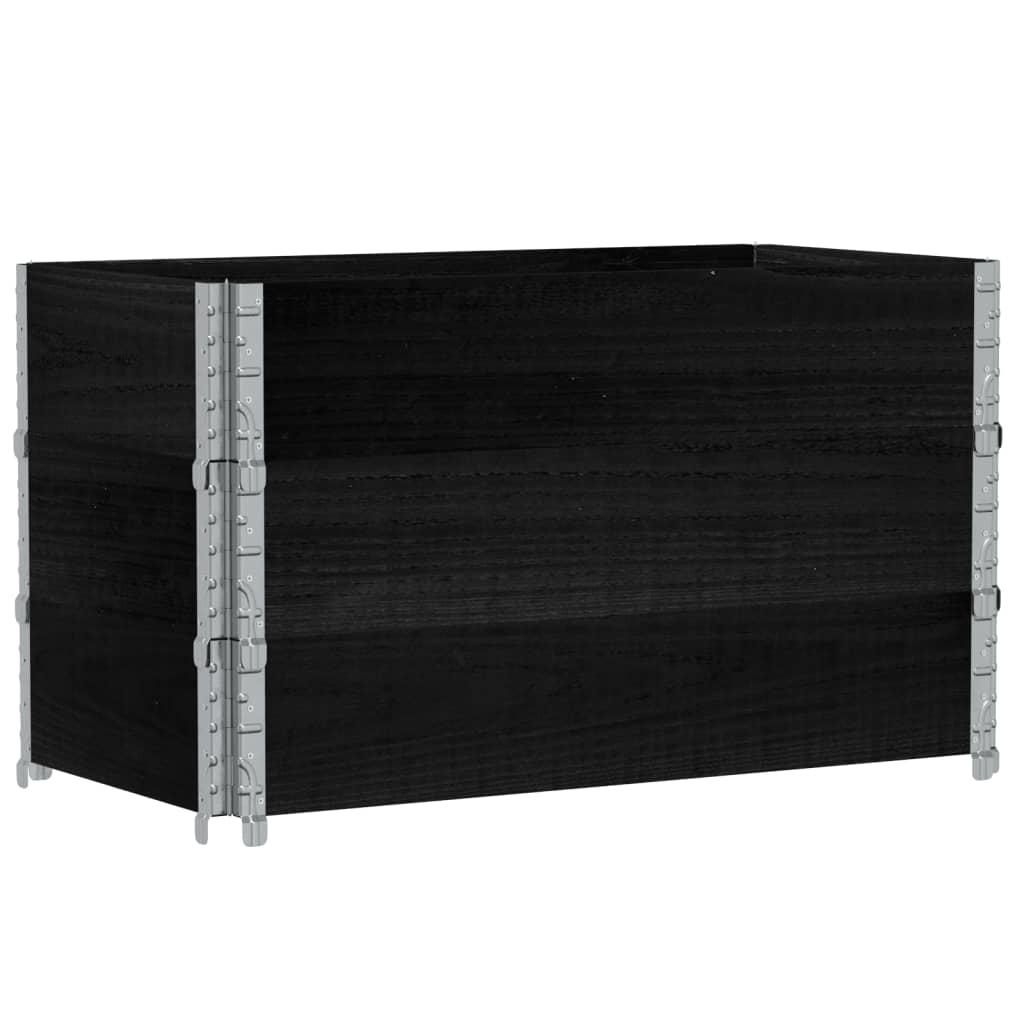 VidaXL Palletoprammer 3 stk 100x50 cm massiv fyrretræ sort