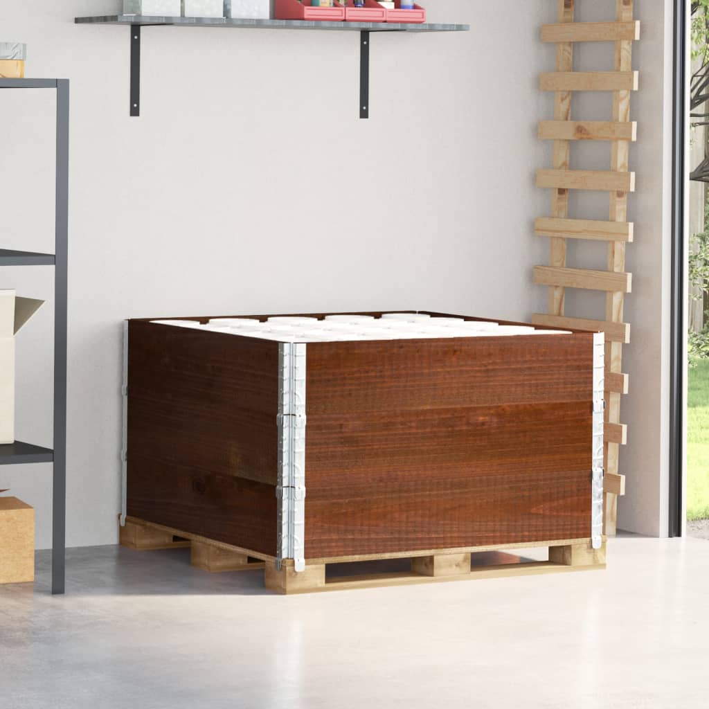 VidaXL Palletoprammer 3 stk 100x100 cm massiv fyrretræ brun