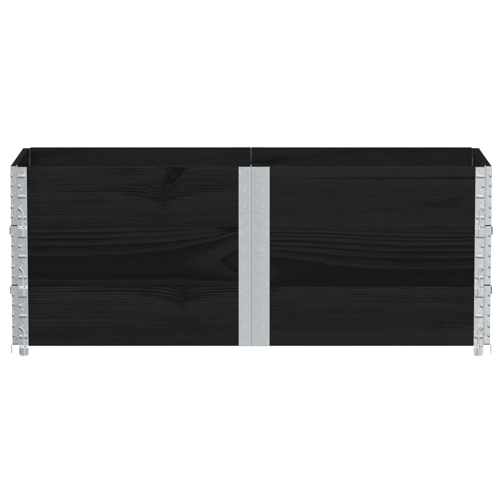 VidaXL Palletoprammer 3 stk 150x50 cm massiv fyrretræ sort