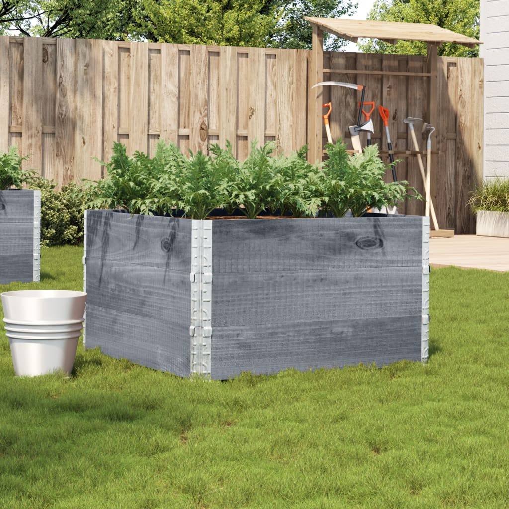VidaXL Plantekasse 100x100 cm massiv fyrretræ grå