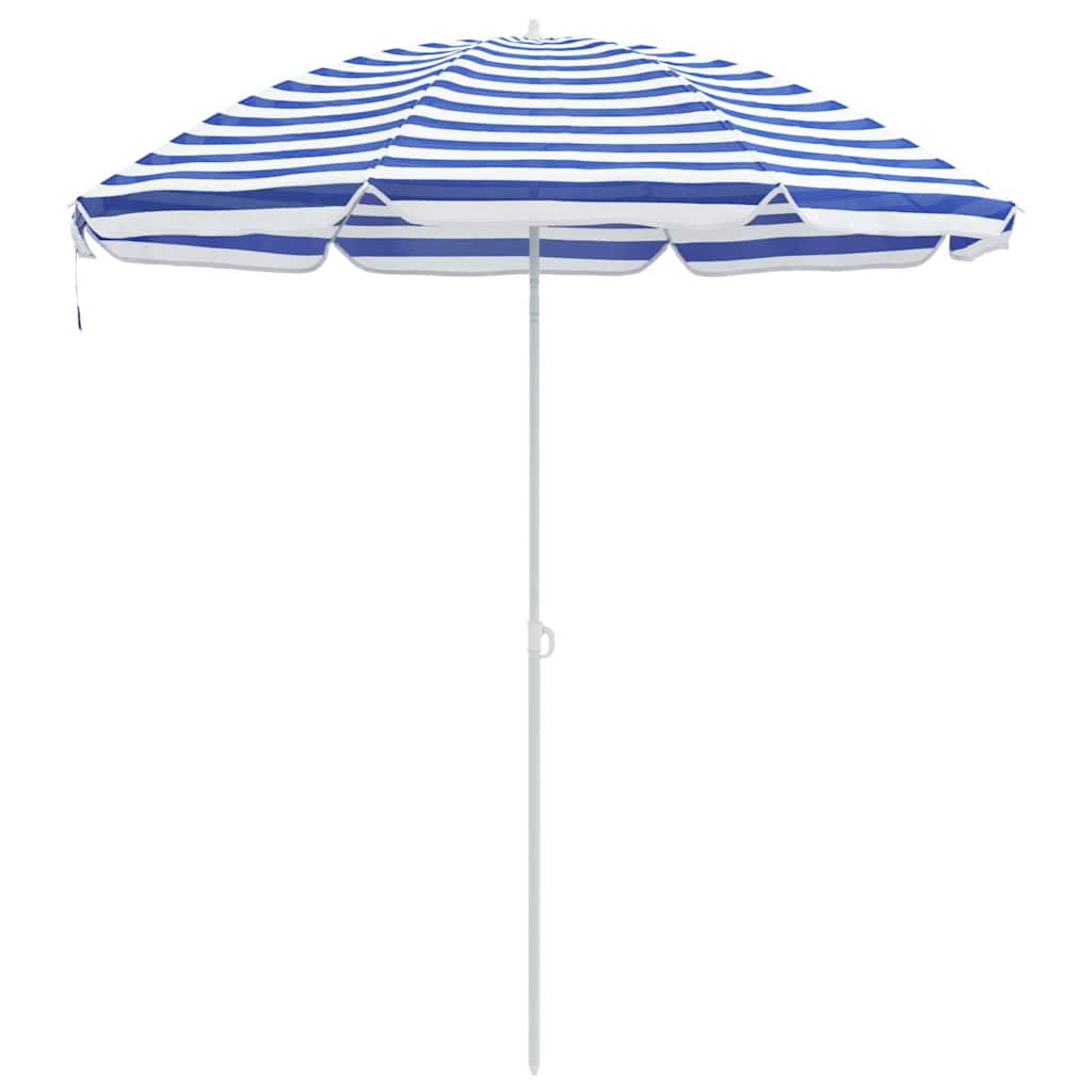 VidaXL strandparasol blå og hvid 263 x 263 x 272 cm