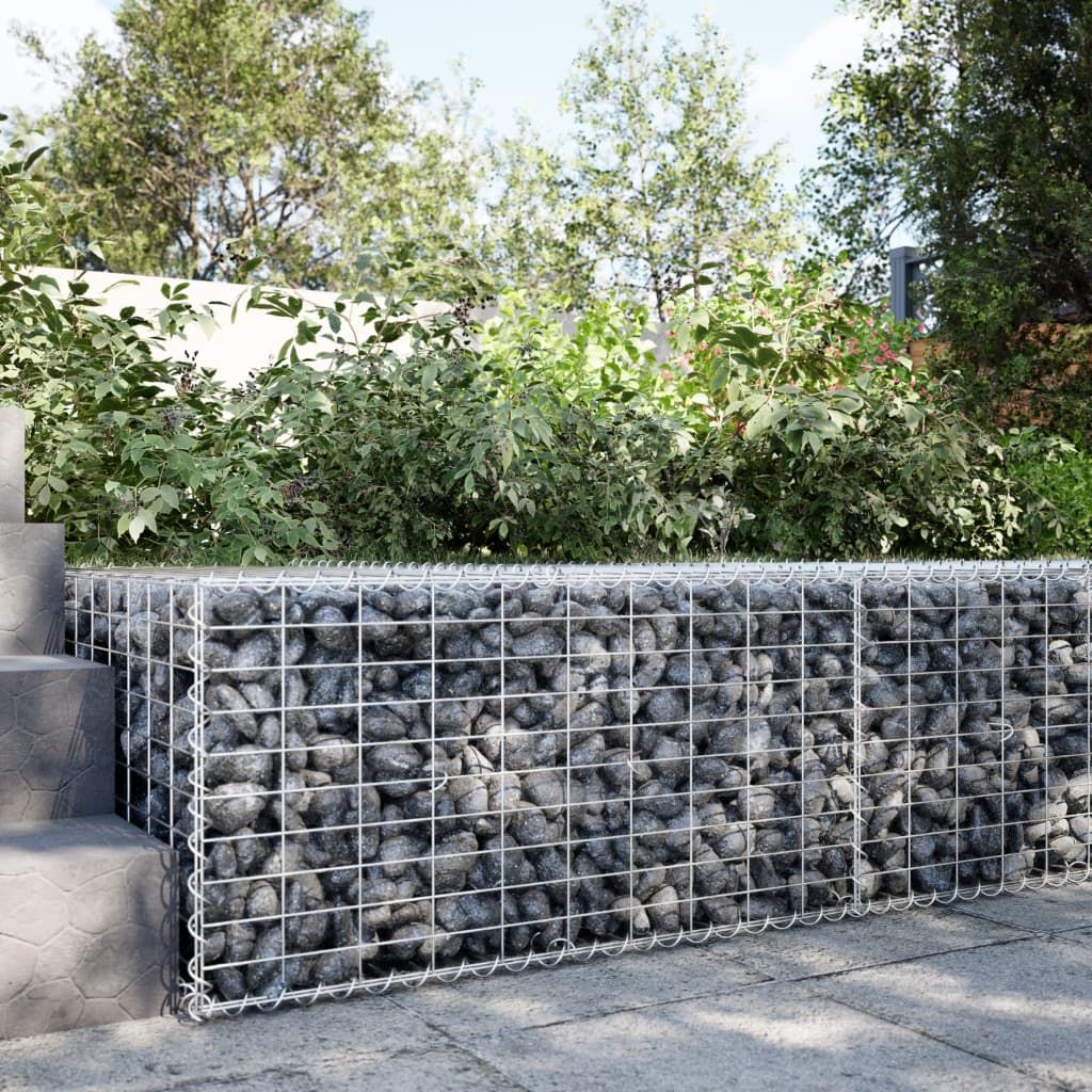 Vidaxx gabion 100x100x50 cm galvaniseret jern sølvfarvet