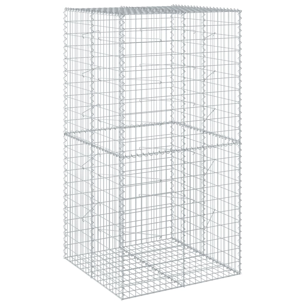 Vidaxx gabion 100x100x200 cm galvaniseret jern sølvfarvet
