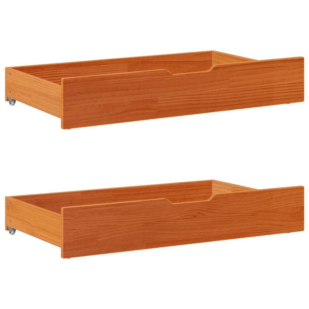 Vidaxxl sengeskuffer 2 stk 95x55x17 massiv fyrretræ vask brun