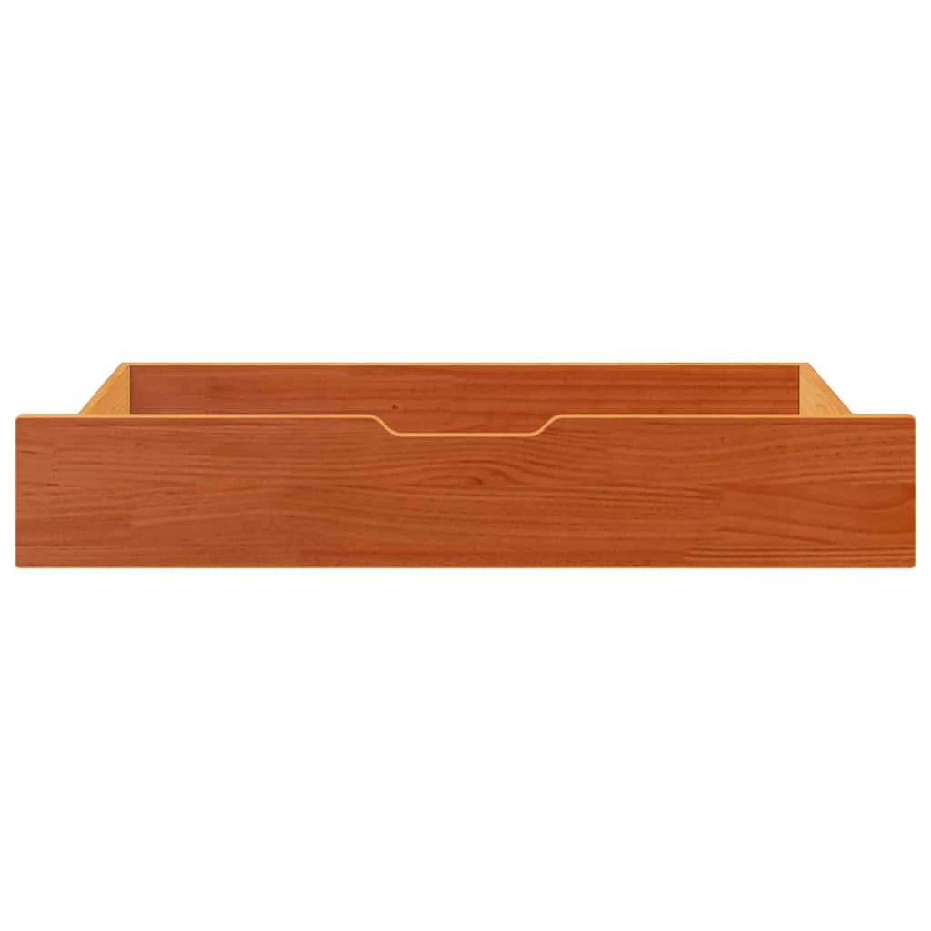 Vidaxxl sengeskuffer 2 stk 95x55x17 massiv fyrretræ vask brun