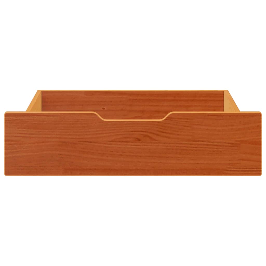 Vidaxxl sengeskuffer 2 stk 65x55x17 massiv fyrretræ vask brun