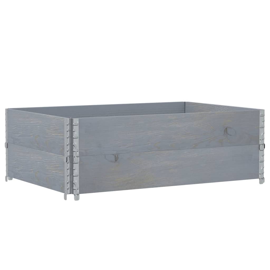 Vidaxx pallekraver 2 stk 120x80 cm massiv fyrretræ grå