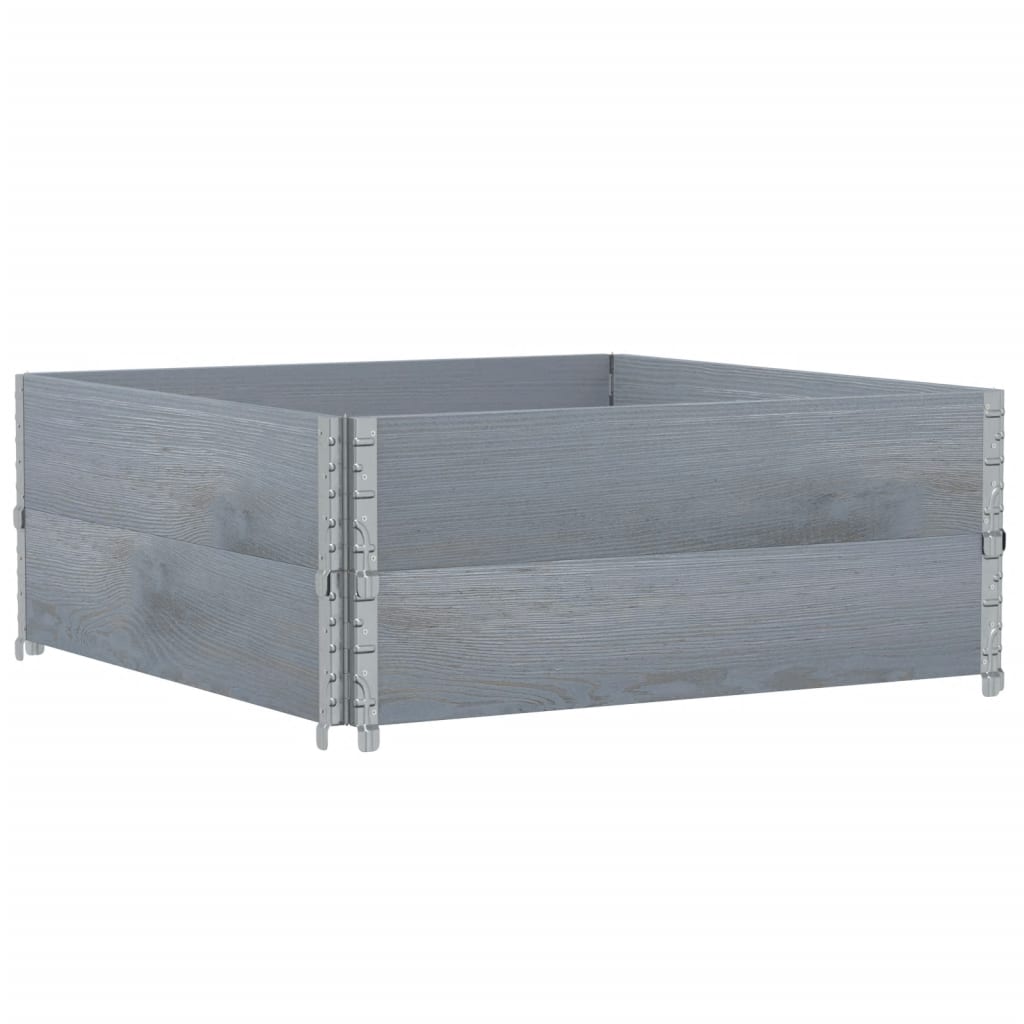 Vidaxx palle topkanter 2 stk 100x100 cm massiv fyrretræ grå