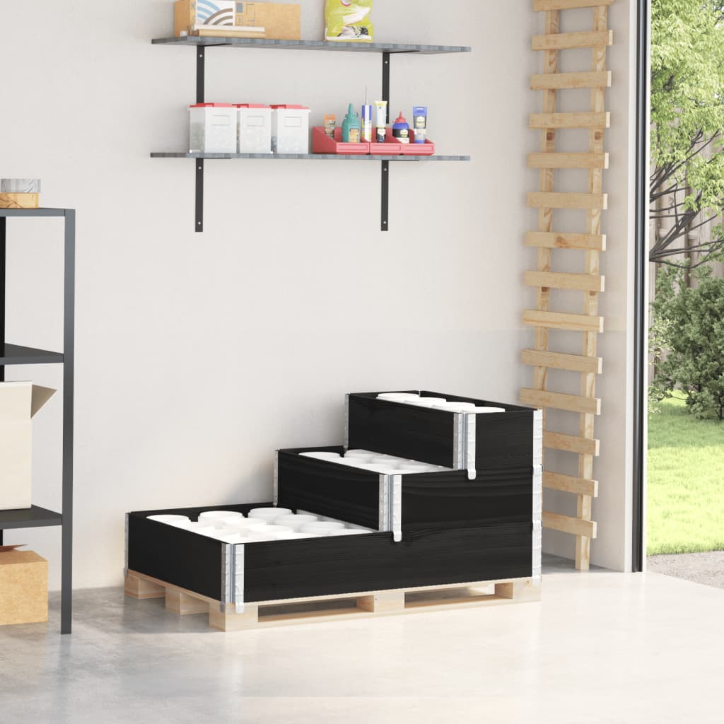Vidaxx hævet plantekasse 3-lags 120x80 cm massiv fyrretræ sort
