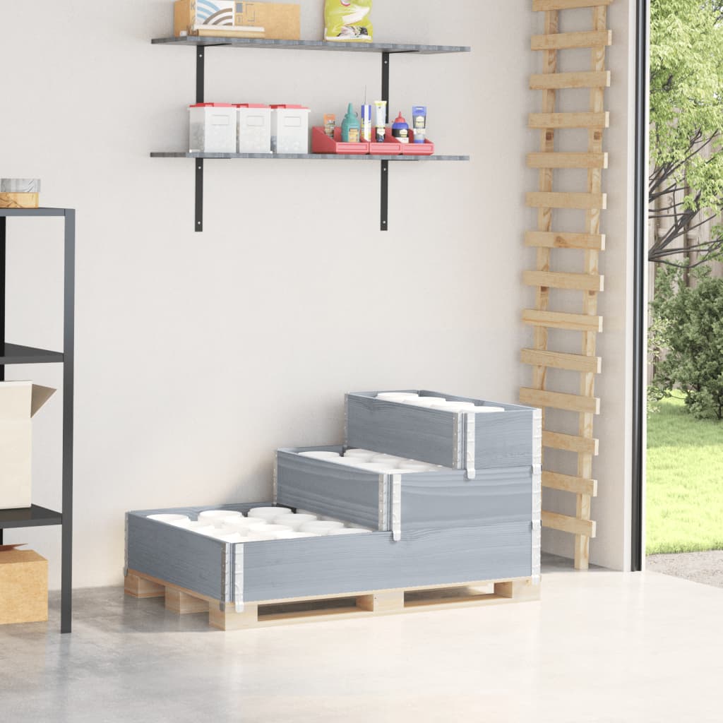 Vidaxx hævet plantekasse 3-lags 120x80 cm massiv fyrretræ grå