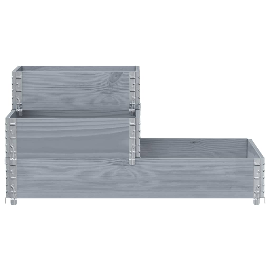 Vidaxx hævet plantekasse 3-lags 120x80 cm massiv fyrretræ grå