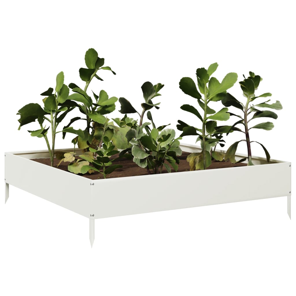 Vidaxx plantekasse hævet 100x100x26 cm stål hvid
