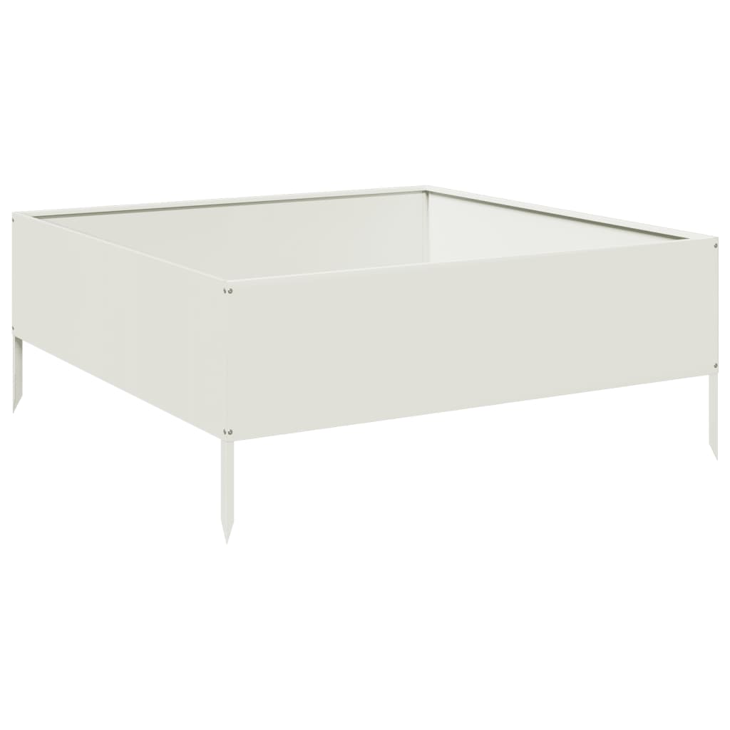 Vidaxx plantekasse hævet 100x100x25 cm stål hvid