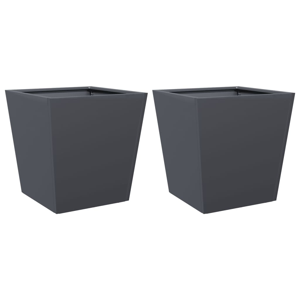 Vidaxx plantekasser 2 stk 40x40x40 cm stål antracit