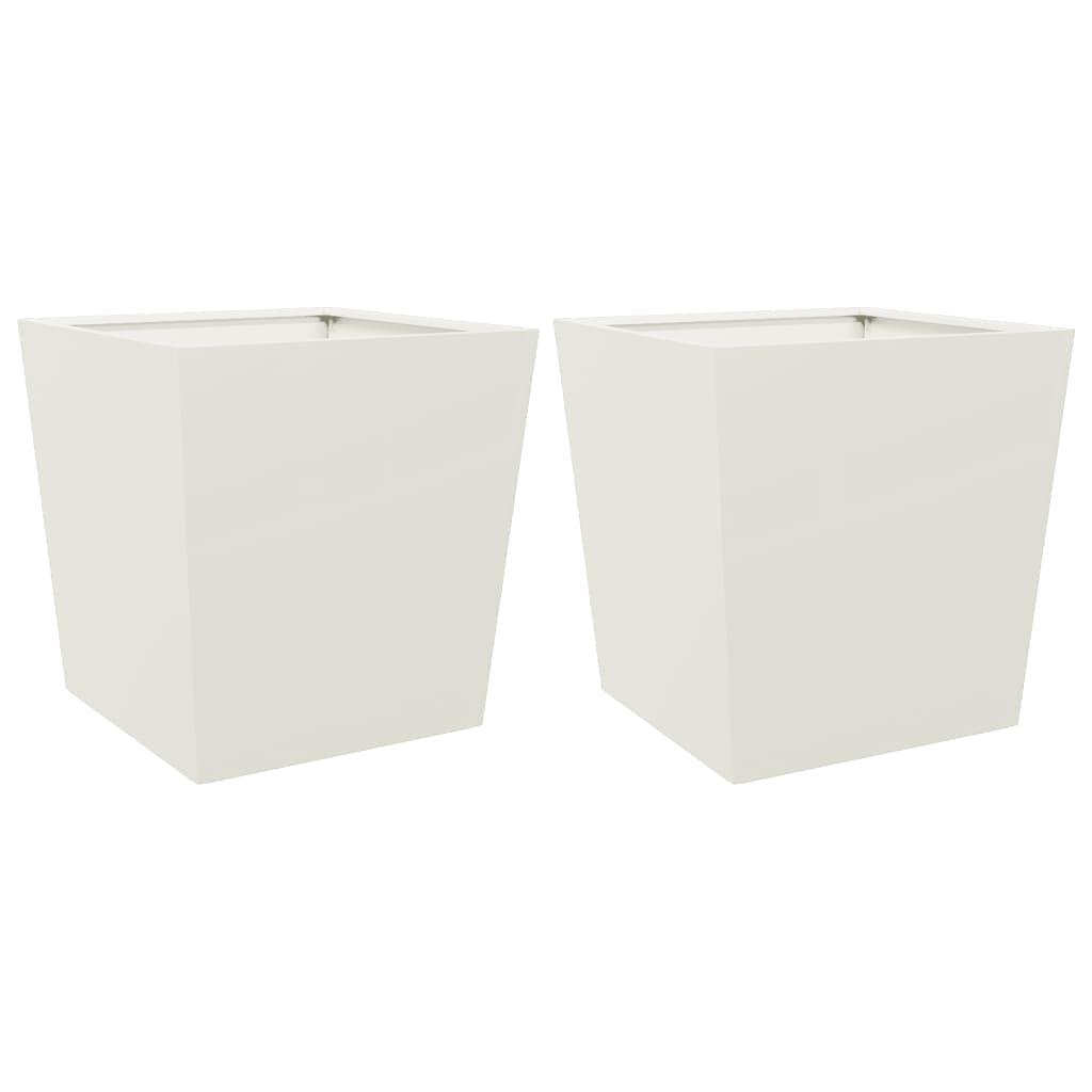 Vidaxx plantekasser 2 stk 50x50x50 cm stål hvid