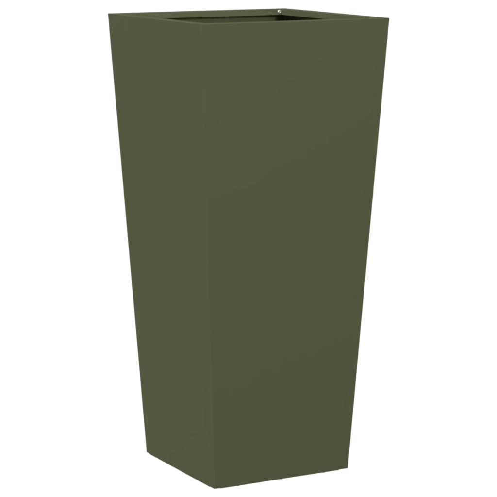 Vidaxx plantekasse 35x35x75 cm stål olivengrøn